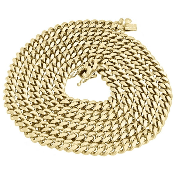 10K Yellow Gold Super Solid 6 MM Mens Miami Cuban Chain Link Necklace 40 Inch