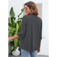 thumbnail image 7 of SHOWMALL Women's Casual Lightweight Open Front Cardigans Soft Draped 3/4 Sleeve Cardigan, US Size XL, Dark Gray, 7 of 7