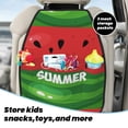 thumbnail image 5 of Fuzoiu Watermelon Hello Summer Print 2 Pack Kick Mat Back Seat Protector With 3 Storage Pockets, Universal Car Seat Back Organizer For Kids Pets, Waterproof Backseat Protector For Most Car, 5 of 8