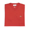 thumbnail image 2 of Lacoste Red Short Sleeve Pima Cotton V-Neck Jersey T-Shirt - 7/2XL, 2 of 3