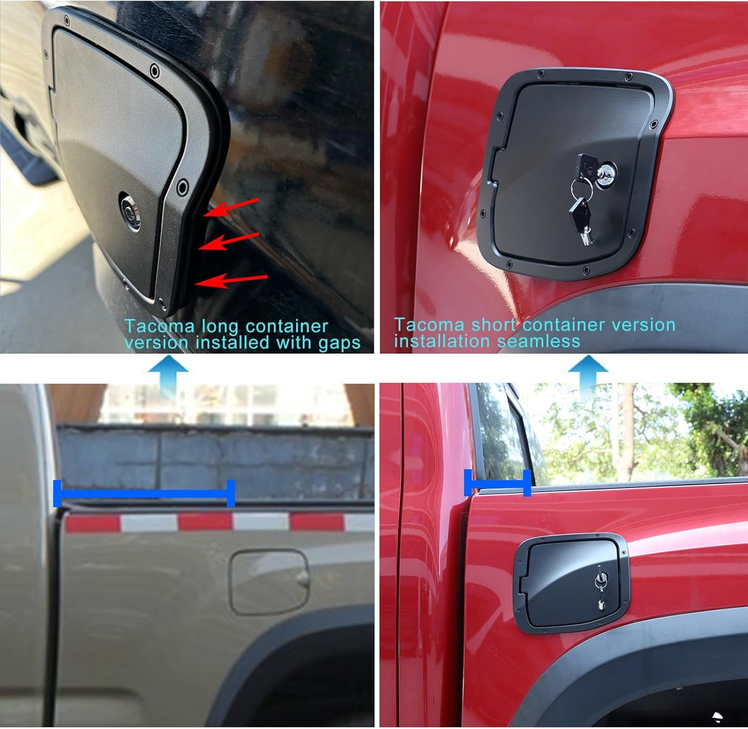 TINKI Fuel Tank Cap Replacement Anti-theft Lock Cap Compatible with Toyota Tacoma 2016-2022 Car Fuel Tank Gas Filling Cap Decoration, Gas Tank Door Cap with Lock accessories