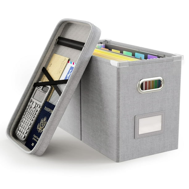 Organizador de archivos Oterri con tapa y bolsillo de malla 27x21x34 cm