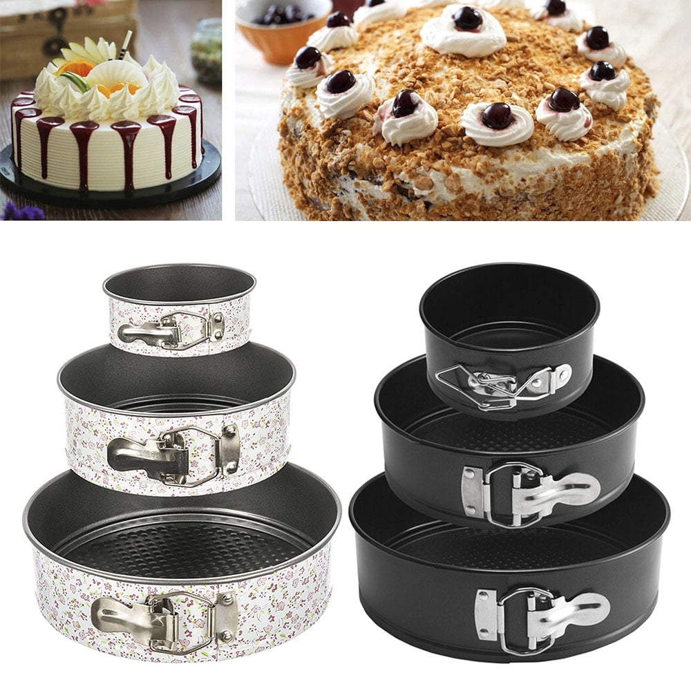 Non-stick Baking Tray Cake Pan Round Tins Loose Base Carbon Steel 7 Size Mix Set 