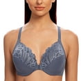 thumbnail image 2 of MELENECA Female Racerback Front Closure Unlined Underwire Bra for Women Slate Blue 40D, 2 of 4