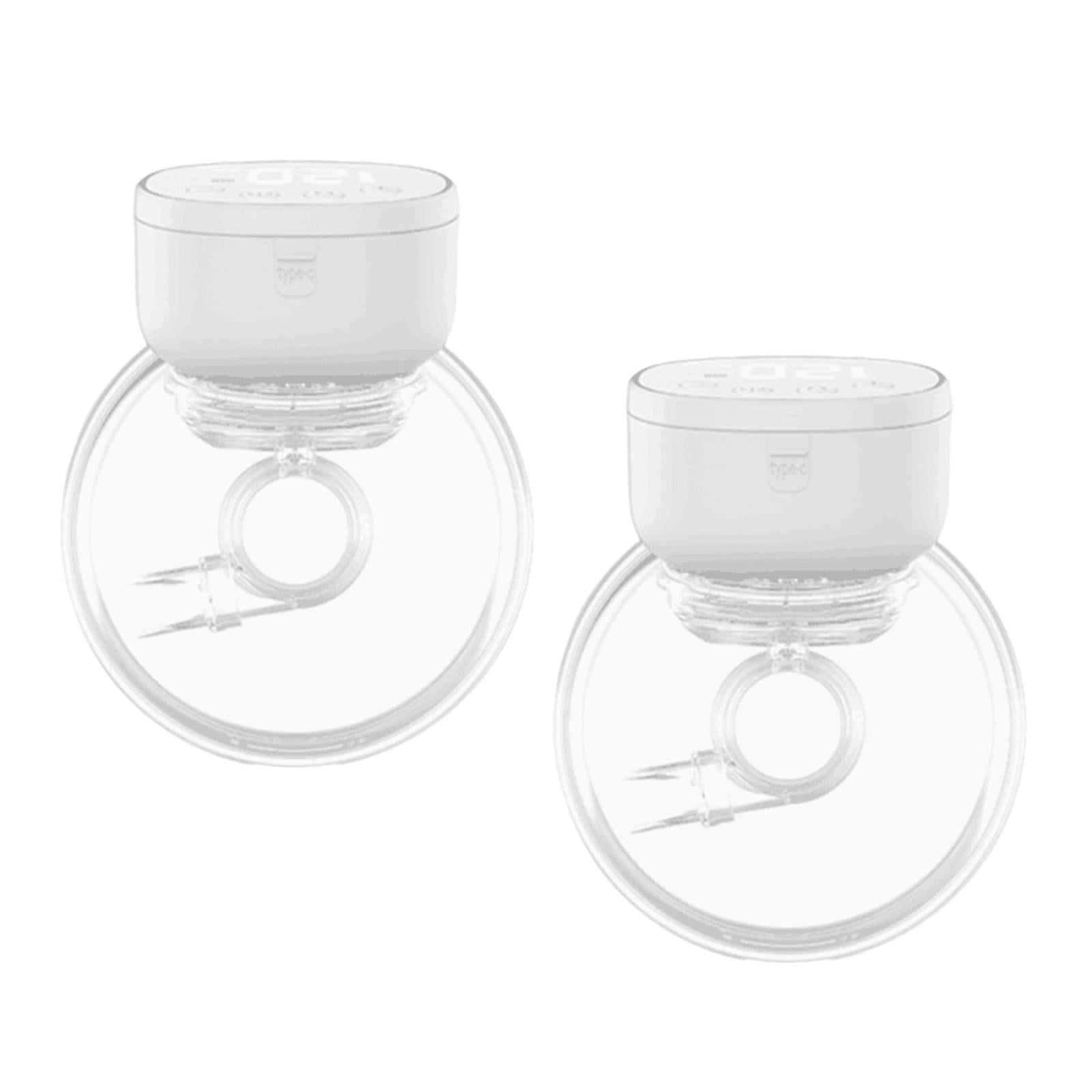 LeeQinersw Portable Milk Pump, Breastfeeding Pump, Strong Suction, Smart Display, Automatic White 2pcs