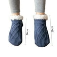 thumbnail image 6 of Kiskick 1 Pair Unisex Thermal Socks Plush Lining Solid Color Thickened Socks Autumn Winter Stretchy Non Slip Floor Socks for Daily Wear, 6 of 8