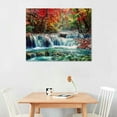thumbnail image 3 of PIKWEEK  Wall Art Waterfall Canvas Print Landscape Paintings Framed Red Trees Forest Canvas Falls Picture for Bedroom Living Room Office kitchen Home Decor Ready to Hang, 3 of 5