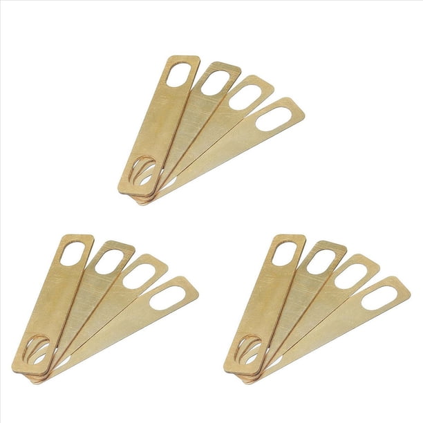 12PCS Placa de Cuello de Guitarra Junta de Guitarra Reemplazo de Accesorios de Junta de Refuerzo de CuñA de Cuello de Guitarra (Dorado)