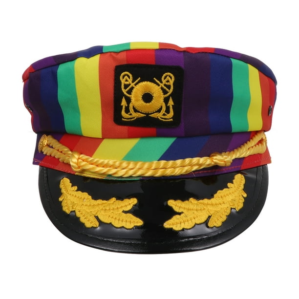 Hat Captain Hats Sailor Costume Navy Cap Boat Yacht Cosplay Pirate ...