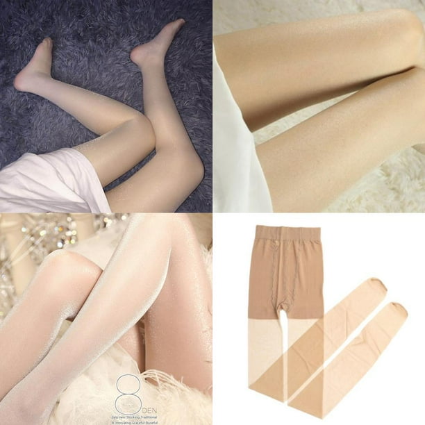 Medias de purpurina jinwen de red brillantes Pantimedias leggings de  cintura alta