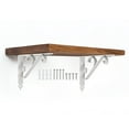 thumbnail image 1 of Uxcell 2 Pcs Soportes Decorativos para Estantes, Soportes para Estantes Flotantes de 250mm/10 Pulgadas para Estanterías de Pared, Blanco, 1 of 7