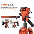 thumbnail image 5 of Fotopro X-Airfly Video 64.6" Carbon Fiber Tripod with Ball Head & Fluid Head, 5-Sec Lightweight Compact Camera Tripod Stand for Travel, Low Angel Shooting, Hidden Phone Clip, Max Load 10 lbs, Orange, 5 of 9
