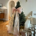thumbnail image 4 of 20" x 78" Christmas Tree Topper Bow Large Fluffy Tulle Christmas Bow for Car Giant Wreath Wall Decor with Long Streamers for Xmas Home Wedding Car Holiday Decor Supplies, 4 of 5