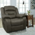 thumbnail image 1 of Lacoo Manual Wall Hugger Recliner with Massage, Brown Microfiber, 1 of 10