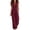 Burgundy, variant on Womens Sleeveless Cotton Blend Jumpsuits with Pockets Button Down Wide Leg Stand Collar Long Rompers for Summer Daily Beach Vacation Brown