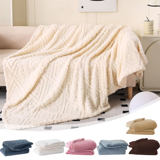 Sentmoon Throw Blanket for Couch Bed Blanket Taffeta Blanket Reversible Thickened Blanket Office Napping Blanket Solid Color Gift Blanket Summer Bed Covering Blanket for Lightweight