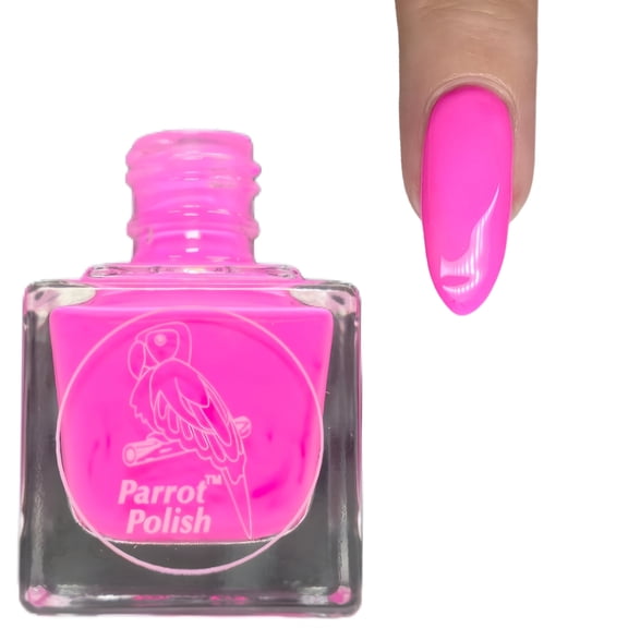 Parrot Polish Pastel Nail Polish, Quick Dry Bright Pink Color Lacquer, Streak Free Long Lasting Solid Nail Enamel, Neapolitan, 0.5 Fl Oz
