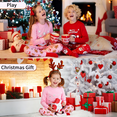 thumbnail image 2 of Girls Christmas Pajamas 4 Piece Girls Kids Sleepwear Toddler Long Sleeve Pajamas Winter Nightwear Age 2-12 Years, 2 of 5