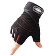thumbnail image 5 of Women Men Cycling Gloves Wristband Fitness Sport Anti-Slip Shockproof Light Blue Black L, 5 of 5