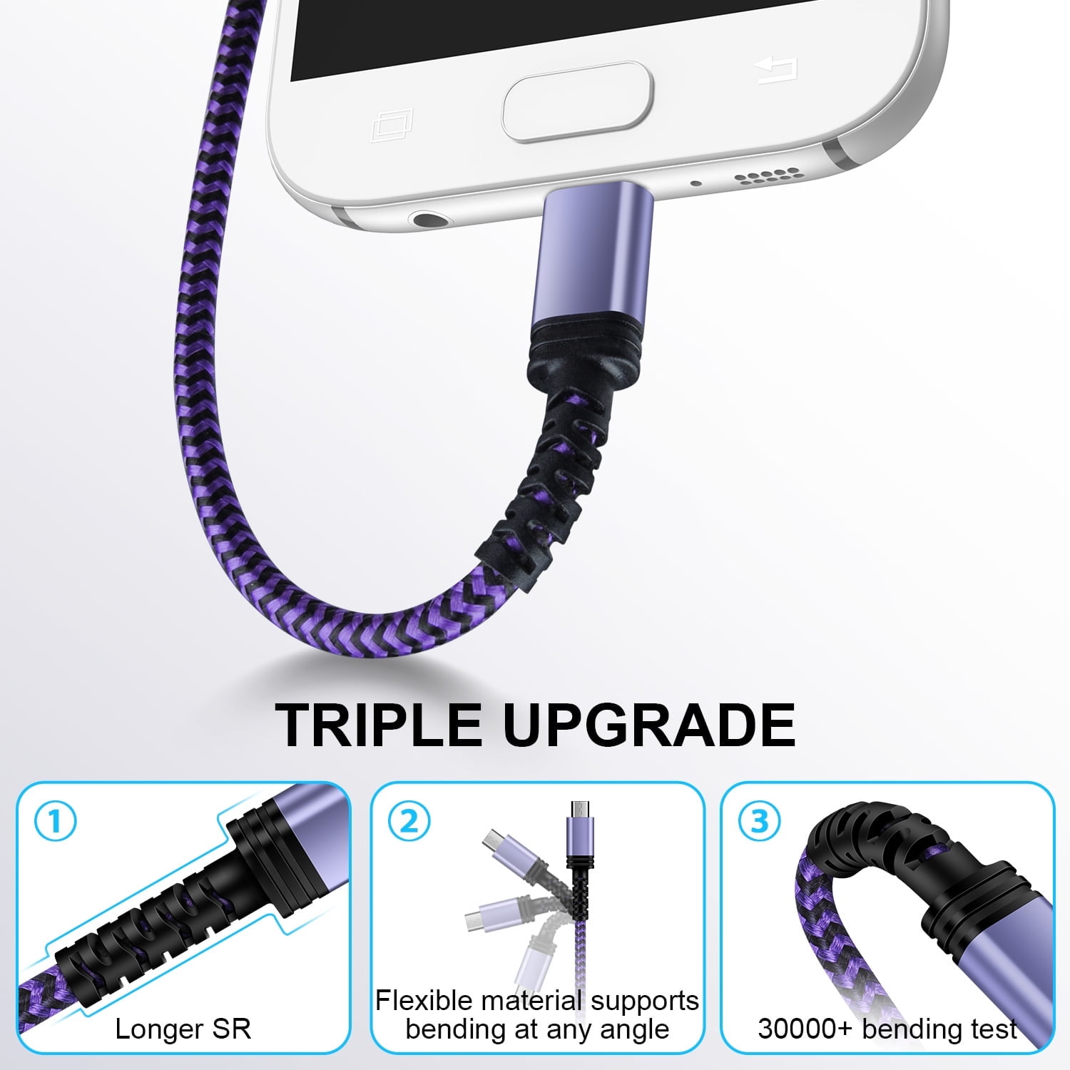 Type C Charger Fast Charging Cable 10ft 10 feet,3PACK HopePow Usb A to Usb C Cable 10ft Charging Cable Android Charger High Speed Phone Charger Cord Type C Fast Charging,Multicolor