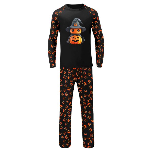 Family Matching Halloween Pajamas Set, Halloween Print PJs Sets 2 Pieces Loungewear Sleepwear Family Pajamas Matching Pjs