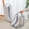 thumbnail image 2 of fastboy PVC Boot Storage Bag Portable Zipper Dustproof Transparent Protective Lifting Handle Home Shoe Organizer Accessories Grey Long 1Set, 2 of 6