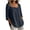 Navy, variant on APEXFWDT Scoop Neck Long Sleeve Shirts for Women Cotton Linen Loose Fit Casual Tops Button Solid Blouses for Vacation,L,Army Green
