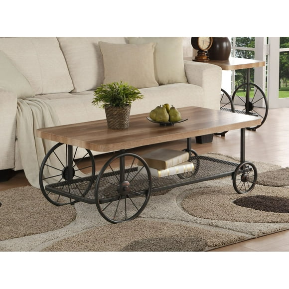 ACME Francie Coffee Table in Oak & Antique Gray