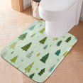 thumbnail image 3 of U-Shaped Toilet Mat Plush Bathroom Rug Mat Non Slip Bathroom Mats Green Christmas Trees and Snowflakes, 3 of 5