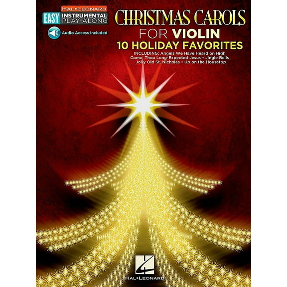 Christmas Carols - 10 Holiday Favorites: Violin Easy Instrumental Play-Along Book with Online Audio Tracks
