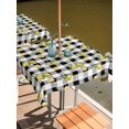 thumbnail image 2 of Outdoor Tablecloth with Umbrella Hole for Patio/Picnic/Party/Camping, Cute Lemon Summer Waterproof Table Cloth Square Cover Washable, Farmhouse Floral Black Buffalo Plaid (54"x 54"), 2 of 8