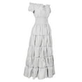 thumbnail image 3 of Yuwull Women'S Plus Size White Tassel Dress Formal Evening Dress Sleeveless Maxi Dresses Cocktail Dresses White, 3 of 6