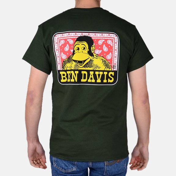 Ben Davis Men's T-Shirt Short Sleeve Crew Neck Paisley Graphic Logo Shirt, Green, S