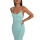 thumbnail image 4 of VISgogo Vestido sin mangas con espalda abierta para mujer, falda larga hasta el suelo con correa de espagueti de color sólido, negro/beige/azul VISgogo  moda, 4 of 5