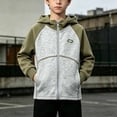 thumbnail image 5 of HAOTAGS Boys Zip Up Hoodie (2-12) Hooded Jacket with Pockets Cotton Sweatshirt Gray Size 2T, 5 of 5