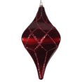 thumbnail image 1 of Vickerman MT198465D 8 in. Burgundy Candy Glitter Net Drop Ornament, 1 of 1