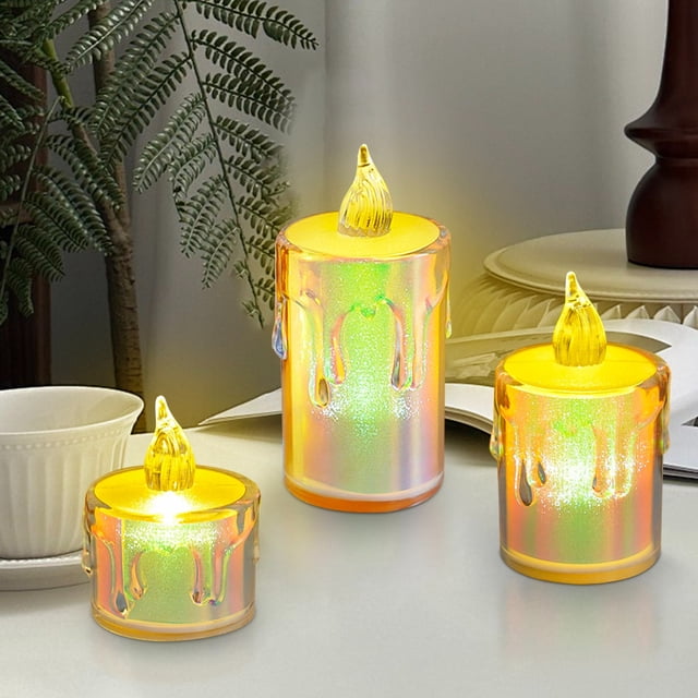 Vela Led Navideña Sin Llama | Luz Nocturna a Pilas para Decorar El Dormitorio | Ambiente Romántico y Decoración Navideña | Disponible En 3 Tamaños