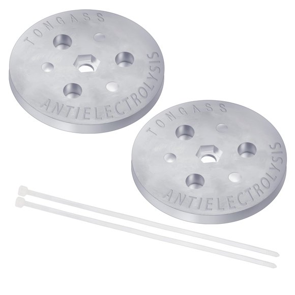 TonGass (2-Pack Zinc Anode Weight Anti-Electrolysis Sacrificial Anode, Galvanic Anodes for Passive Cathodic Protection Bolts Insid