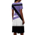 thumbnail image 6 of Minjewel Ladies Floral Casual Fashionable Short Sleeve V-Neck Dress for Spring Summer Women's Daily Casual Wear,Purple,L, 6 of 6