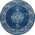 thumbnail image 3 of Unique Loom Bromley Collection Area Rug - Midnight (3' Round Navy Blue/Ivory), 3 of 6