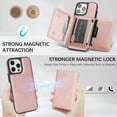 thumbnail image 5 of for iPhone 14 Plus Wallet Case with 7 Card Slots, Detachable Magnetic Back Cover, Premium PU Leather Kickstand Drop Protective Shockproof Classic Flip Case for iPhone 14 Plus, Gray, 5 of 11