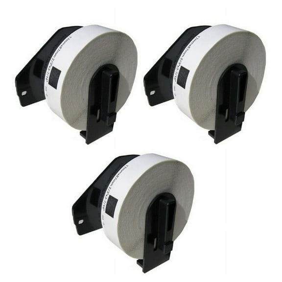 PrinterDash Compatible Replacement for Brother White Die-Cut File Folder Label Tape (3/PK-.66in X 3.4in/17mm x 87.1mm) (300/Labels) (DK-1203_3PK)