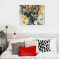 thumbnail image 5 of Nawypu Black Women Art African American Wall Art for Bedroom Black Woman Portrait With Earrings Portrait Picture Golden Butterfly Black And White Canvas Print, 5 of 5