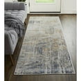 thumbnail image 5 of 8' Tan Ivory And Gray Abstract Power Loom Distressed Runner Rug, 5 of 7