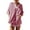 Pink, variant on ManxiVoo Women's Striped Knit Two Piece Set V Neck Sweater Top with Comfortable High Waisted Shorts Casual Outfit L Size White