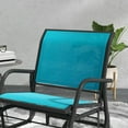 thumbnail image 5 of GVN Outdoor Glider Chair, Steel Swing Chai with Curved Armrests for Porch, Garden, Poolside, Balcony, Black, 5 of 15