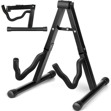 CAHAYA Guitar Stand Universal Folding A-Frame Floor Metal for Acoustic Classical Electric Bass Guitars Banjo Ukulele Portable CY0251