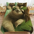 thumbnail image 2 of Duvet Cover Queen Size Sloth 3 Pcs Duvet Cover Set Bedding Sets Queen Soft Breathable, 2 of 6
