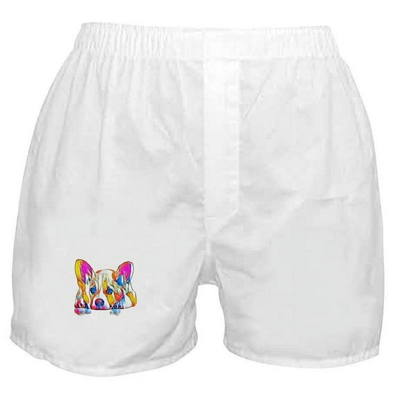 CafePress - Colorful Corgi Puppy Boxer Shorts - Men's Novelty Boxer Shorts