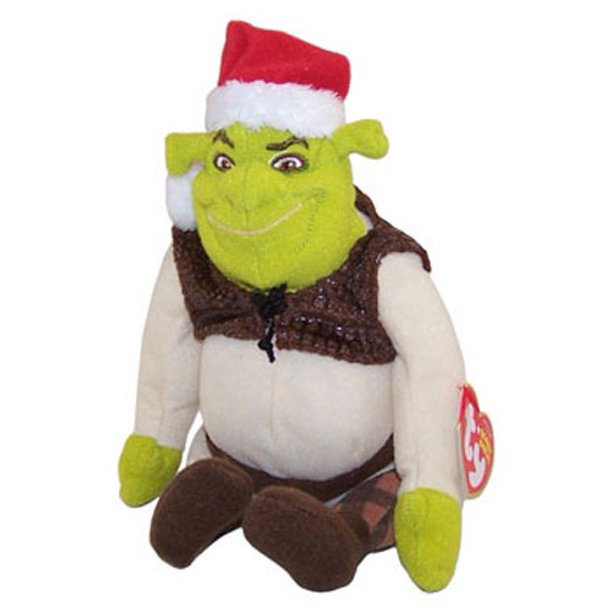 TY Beanie Baby - SHREK (Shrek DVD Exclusive - with Santa Hat) (9 inch